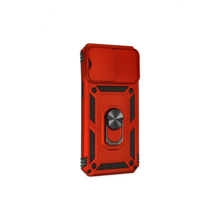 İphone 14 Pro Kılıf Pars Lens Yüzüklü Silikon - Kırmızı