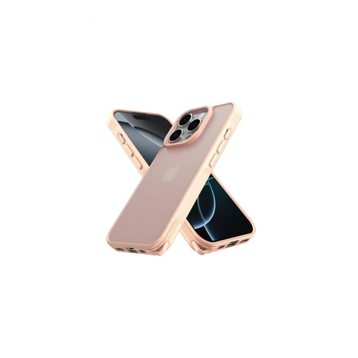 İphone 16 Pro Kılıf Elegant Kapak - Pudra