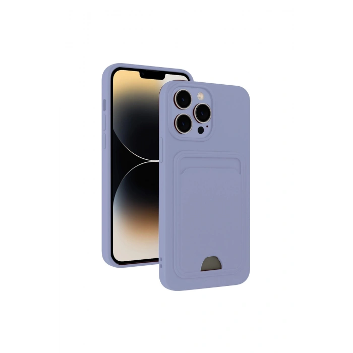 İphone 13 Pro Max Kılıf Kelvin Kartvizitli Silikon - Lila