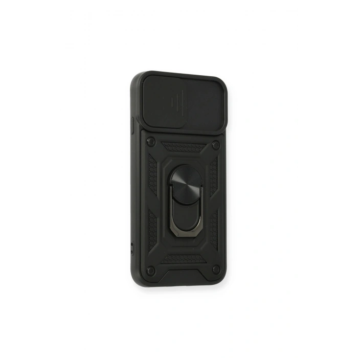 İphone 7 Kılıf Pars Lens Yüzüklü Silikon - Siyah