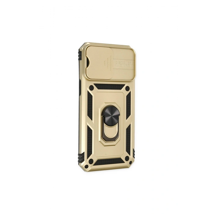 İphone 14 Pro Kılıf Pars Lens Yüzüklü Silikon - Gold