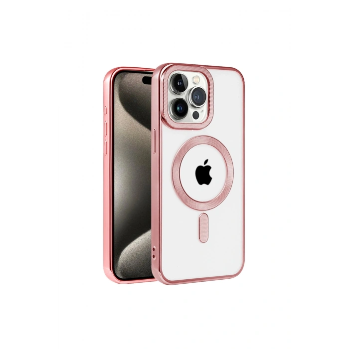İphone 14 Pro Max Kılıf Kronos Magsafe Kapak - Rose Gold