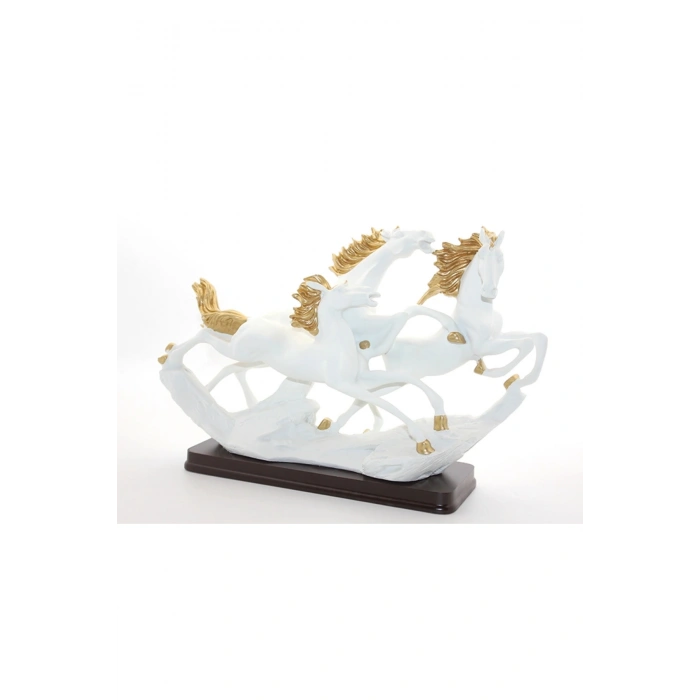 Polyester 3lü Şahlanmış At Figürü Alk1627