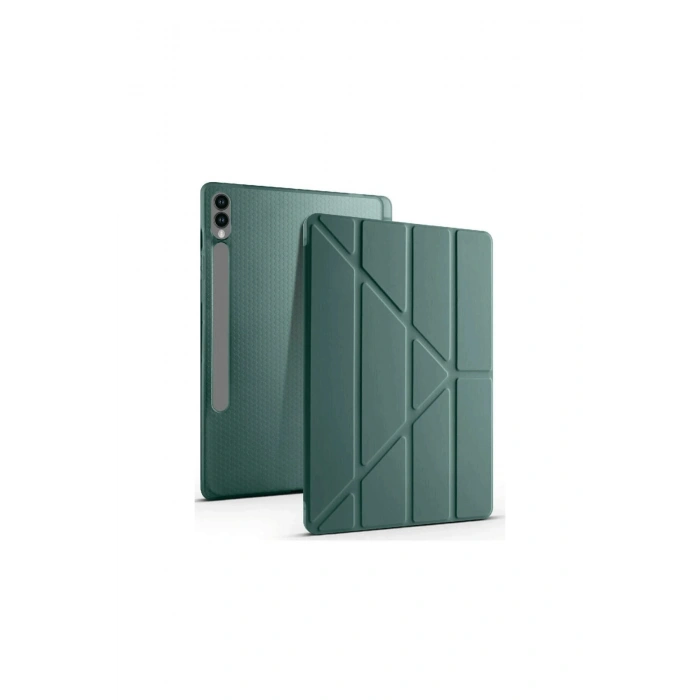 Samsung Galaxy X510 Tab S9 Fe 11 Kılıf Kalemlikli Mars Tablet Kılıfı - Koyu Yeşil