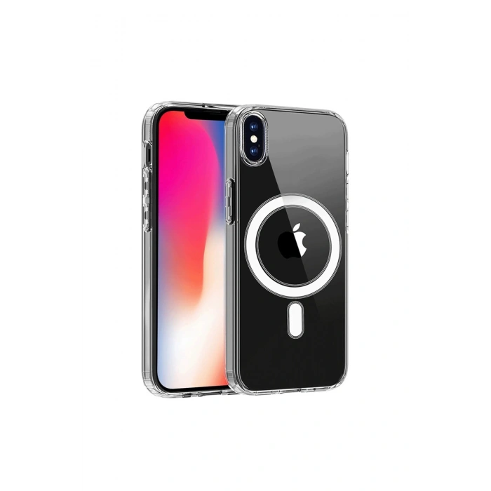 İphone X Kılıf Magneticsafe Şeffaf Silikon - Şeffaf