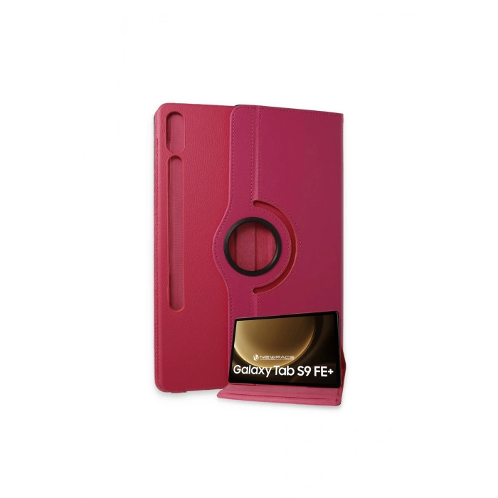 Samsung Galaxy X610 Tab S9 Fe Plus 12.4 Kılıf 360 Tablet Deri Kılıf - Pembe