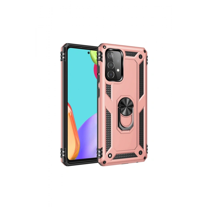 Samsung Galaxy A53 5g Kılıf Sofya Yüzüklü Silikon Kapak - Rose