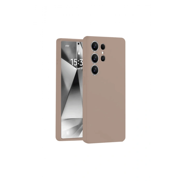 Samsung Galaxy S25 Ultra Kılıf Nano İçi Kadife Silikon - Pudra