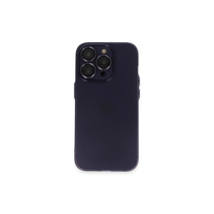 İphone 14 Pro Max Kılıf Luko Lens Silikon - Derin Mor