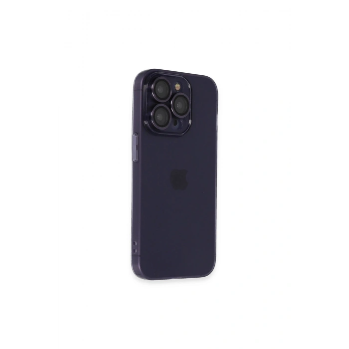 İphone 14 Pro Max Kılıf Luko Lens Silikon - Derin Mor