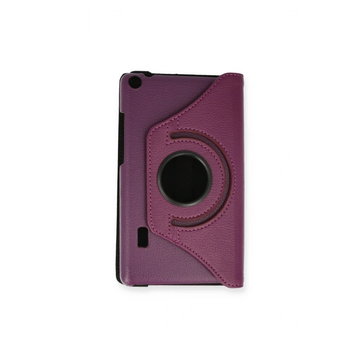 Huawei Mediapad T3 7 Kılıf 360 Tablet Deri Kılıf - Mürdüm