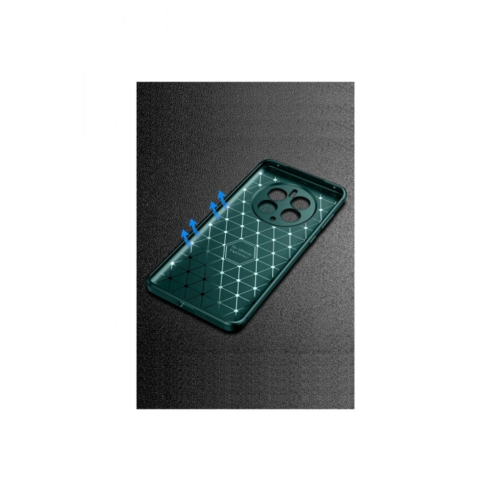 Realme 12 Pro Plus Kılıf Auto Focus Karbon Kapak - Koyu Yeşil