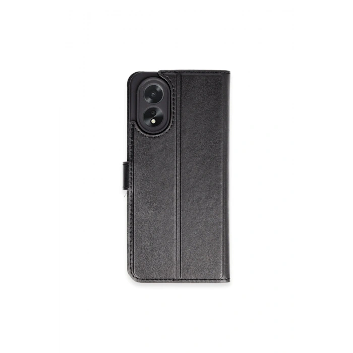 Oppo A38 Kılıf Trend S Plus Kapaklı Kılıf - Siyah