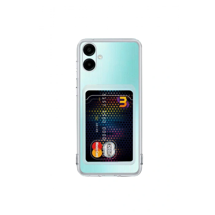 Samsung Galaxy A06 Kılıf Kart Şeffaf Silikon - Şeffaf