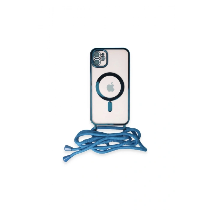 İphone 11 Kılıf Divo Lazer Askılı Magsafe Kapak - Sierra Blue