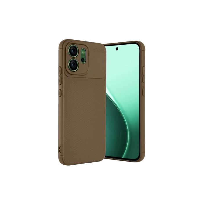 Oppo Reno 14f Auto Focus Karbon Kapak - Kahverengi