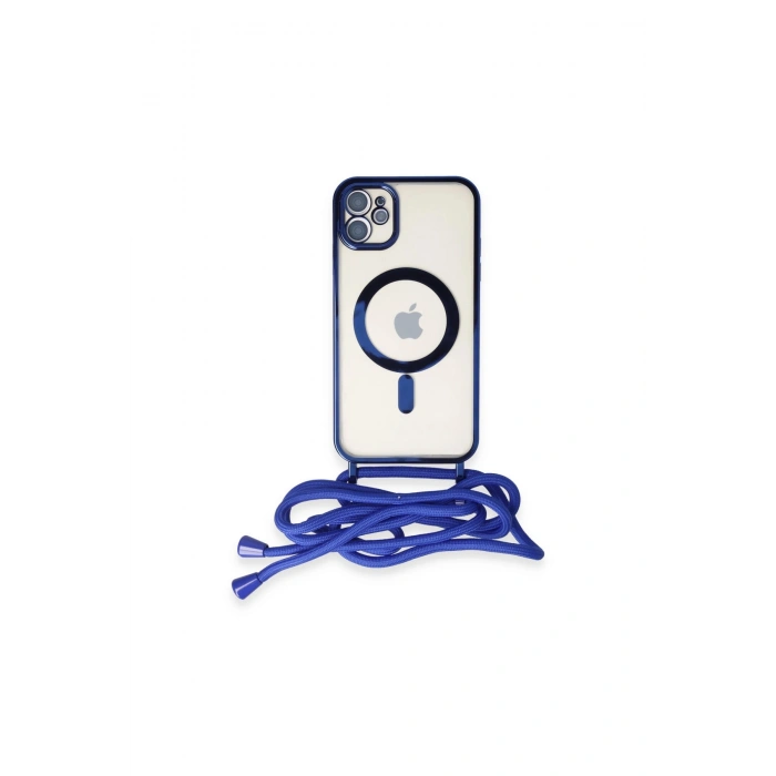İphone 11 Kılıf Divo Lazer Askılı Magsafe Kapak - Mavi