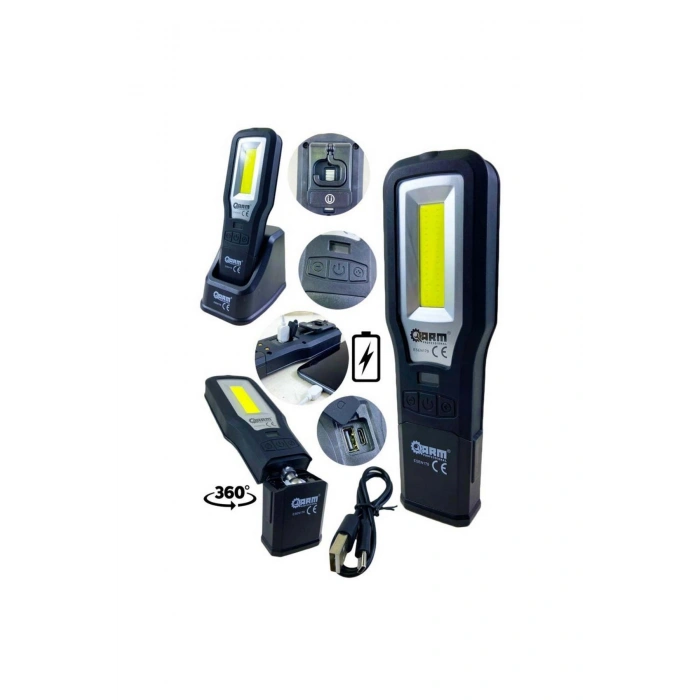 Arm 550 Lümen Ultraviyoleli Özellikli Miknatıslı Şarjlı Tamirci Feneri