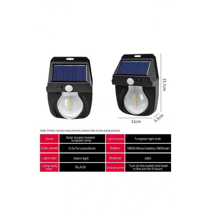 Fithome Or-118 Hareket Sensörlü Su Geçirmez Solar Bahçe Aydınlatma Duvar Lambası