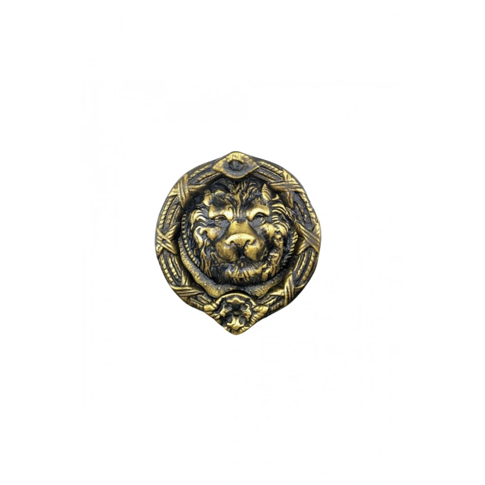 Antika Tarz Dekoratif Pirinç Kapı Tokmağı, Taktak - 185 Mm, Antik