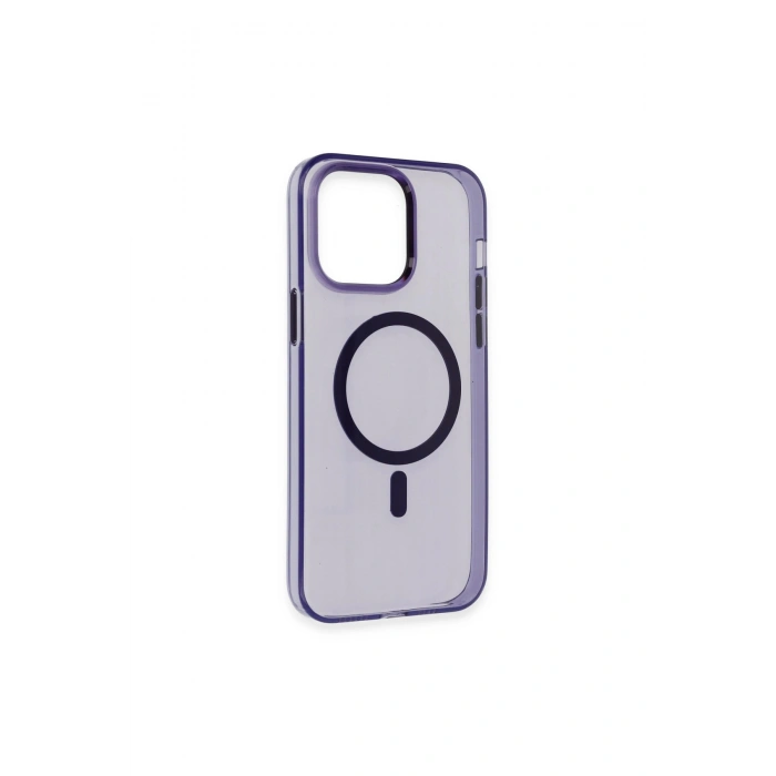 İphone 14 Pro Kılıf Tron Şeffaf Magsafe Kapak - Derin Mor