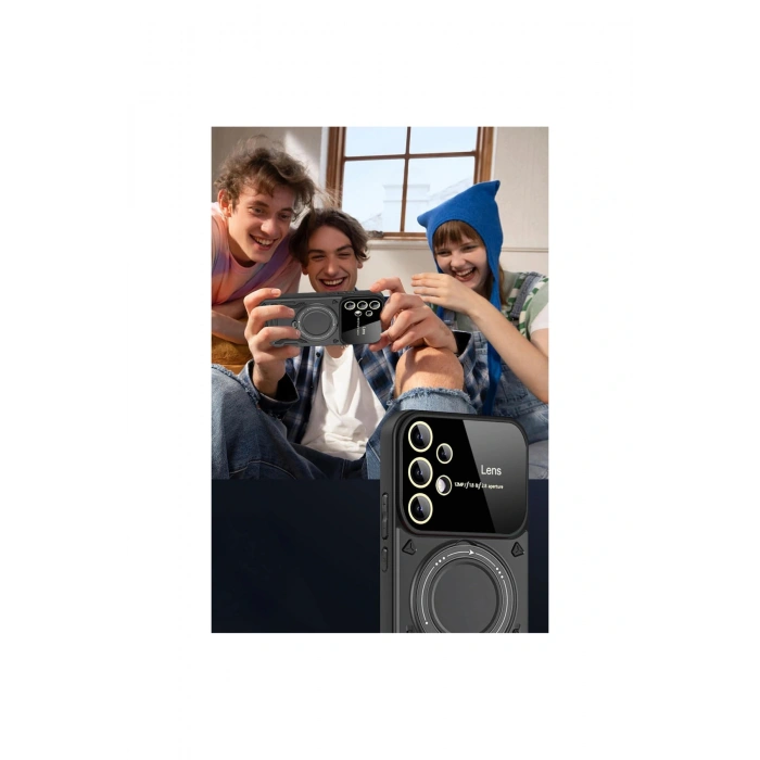 Samsung Galaxy S25 Ultra Kılıf Joy Lens Standlı Kapak - Mor