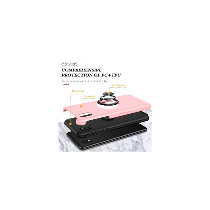 Samsung Galaxy A01 Core Kılıf Elit Yüzüklü Kapak - Pembe