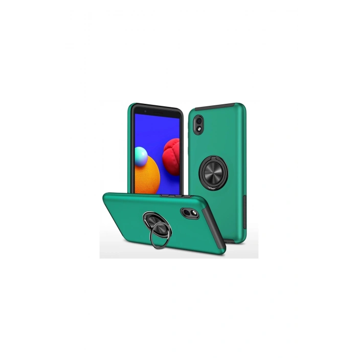 Samsung Galaxy A01 Core Kılıf Elit Yüzüklü Kapak - Yeşil