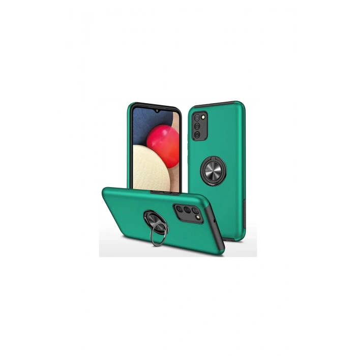 Samsung Galaxy A02s Kılıf Elit Yüzüklü Kapak - Yeşil