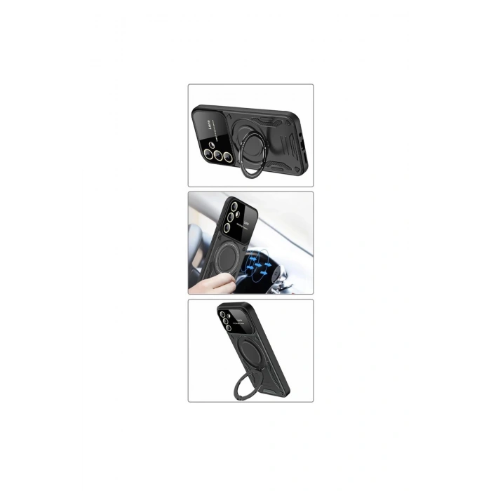 Samsung Galaxy S24 Fe Kılıf Joy Lens Standlı Kapak - Mor