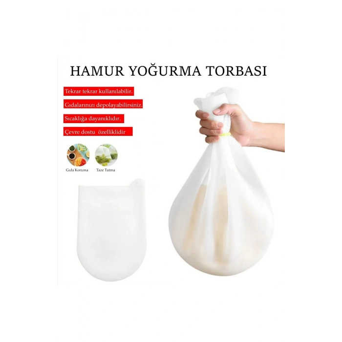 Orta Hamur Torbası Silikon Şeffaf Hamur Yoğurma Torbası Ekmek Makarna Mantı Hamuru Kolay Yoğurma (53
