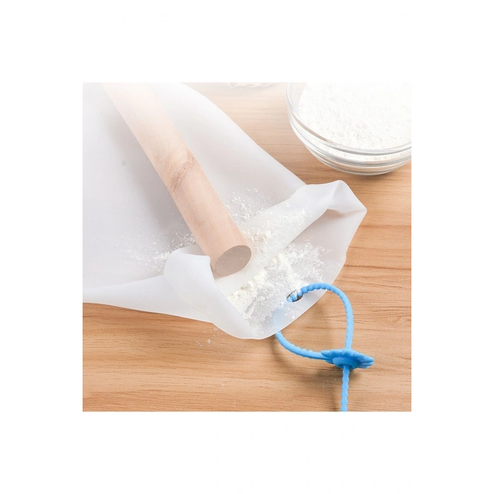 Orta Hamur Torbası Silikon Şeffaf Hamur Yoğurma Torbası Ekmek Makarna Mantı Hamuru Kolay Yoğurma (53