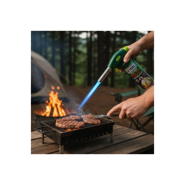 Outdoor Kamp, Piknik ve Tamir İşleri İçin Kamp Gazı Seti – Taşınabilir Pürmüz Alev Tabancası ve Yüks