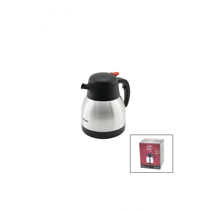 1LT 304 ÇELİK TERMOS INOX SERİSİ 12 SAAT SICAK - 24 SAAT SOĞUK ÇİFT CONTALI KAPAK CKR-2035 (5324)