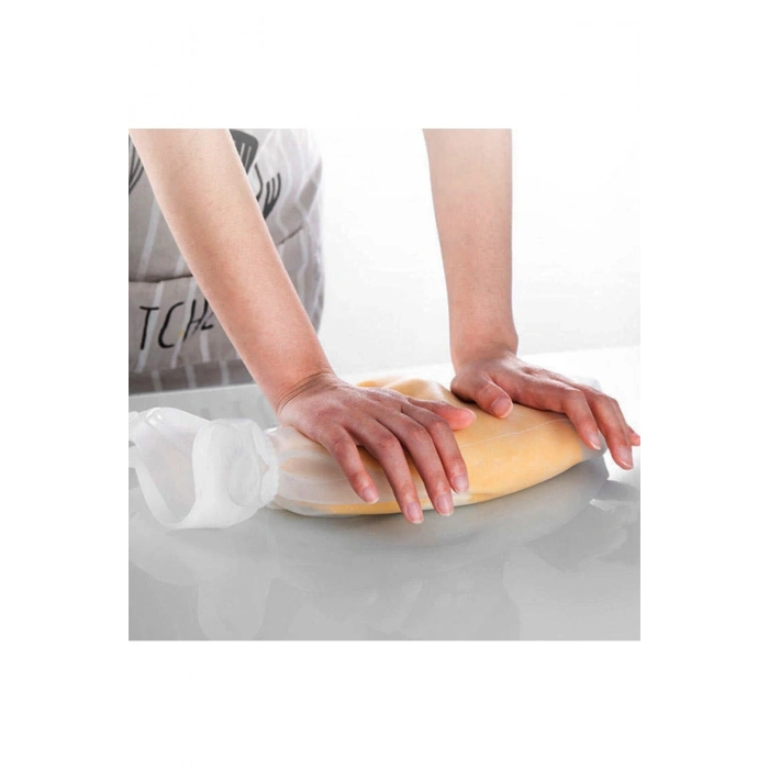 Büyük Hamur Torbası Silikon Şeffaf Hamur Yoğurma Torbası Ekmek Makarna Mantı Hamuru Kolay Yoğurma (5