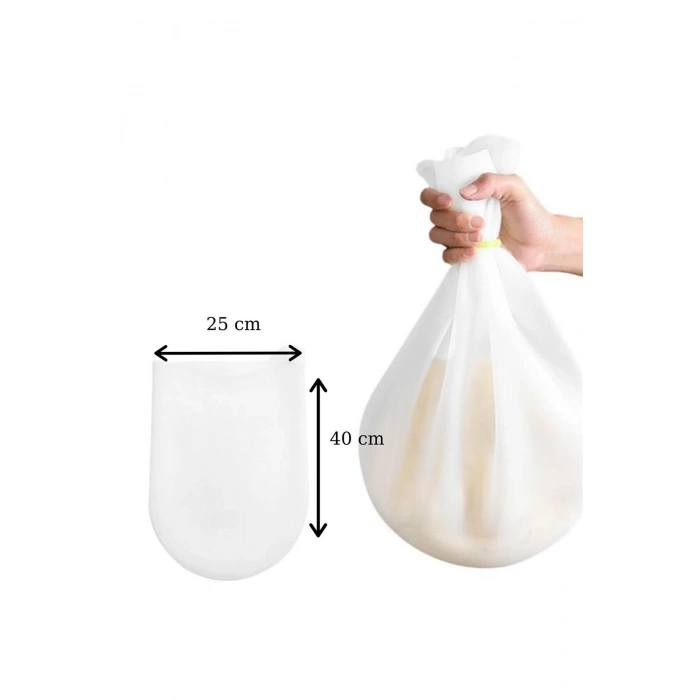 Büyük Hamur Torbası Silikon Şeffaf Hamur Yoğurma Torbası Ekmek Makarna Mantı Hamuru Kolay Yoğurma (5