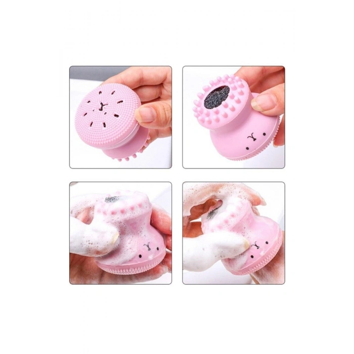 Peeling Etkili Mini El Yüz Cilt Temizleme Fırçası Silikon Temizlenmesi Kolay Siyah Nokta Giderici (5