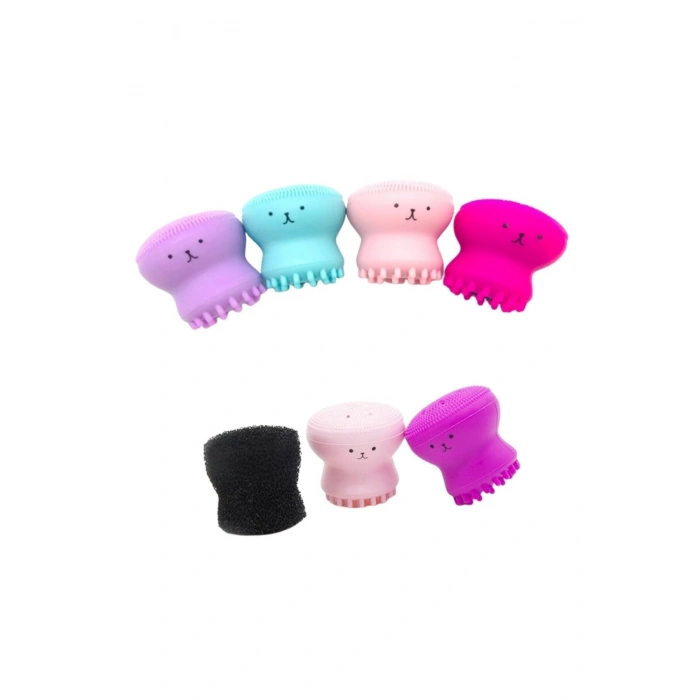 Peeling Etkili Mini El Yüz Cilt Temizleme Fırçası Silikon Temizlenmesi Kolay Siyah Nokta Giderici (5