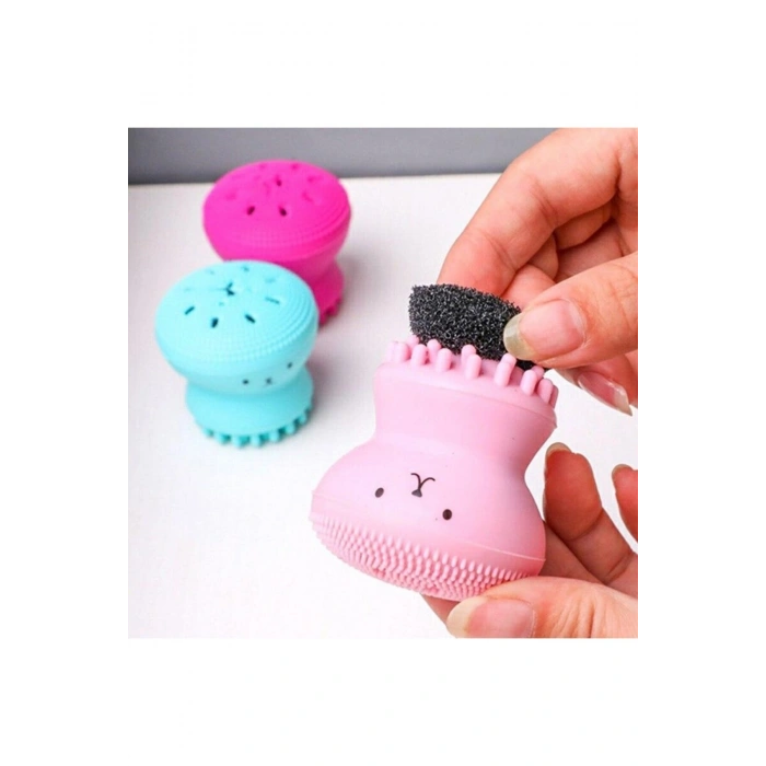 Peeling Etkili Mini El Yüz Cilt Temizleme Fırçası Silikon Temizlenmesi Kolay Siyah Nokta Giderici (5