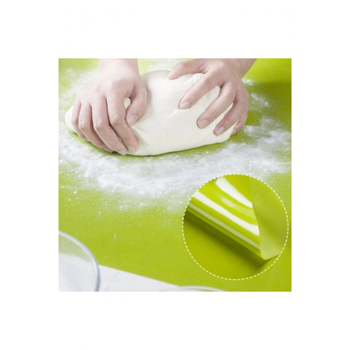 40*50 cm Silikon Ölçekli Kullanımı Kolay Hamur Açma Matı Ekmek Mantı Makarna Hamuru Yoğurma Matı (53