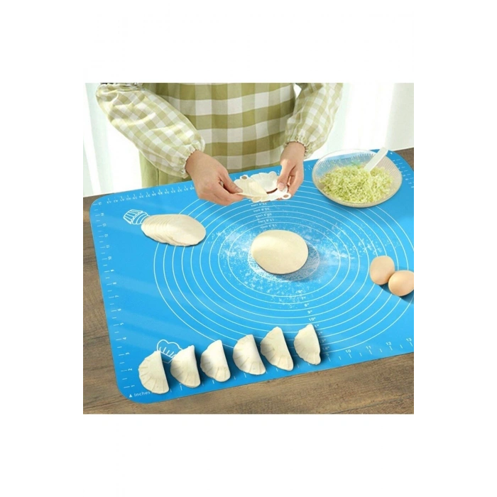 40*50 cm Silikon Ölçekli Kullanımı Kolay Hamur Açma Matı Ekmek Mantı Makarna Hamuru Yoğurma Matı (53
