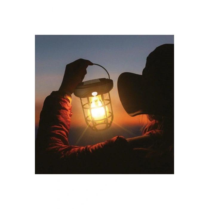 Solar Kamp Feneri – Güneş Enerjili, Otomatik Şarj ve Gece Işığı, Taşınabilir ve Asılabilir LED Dış M