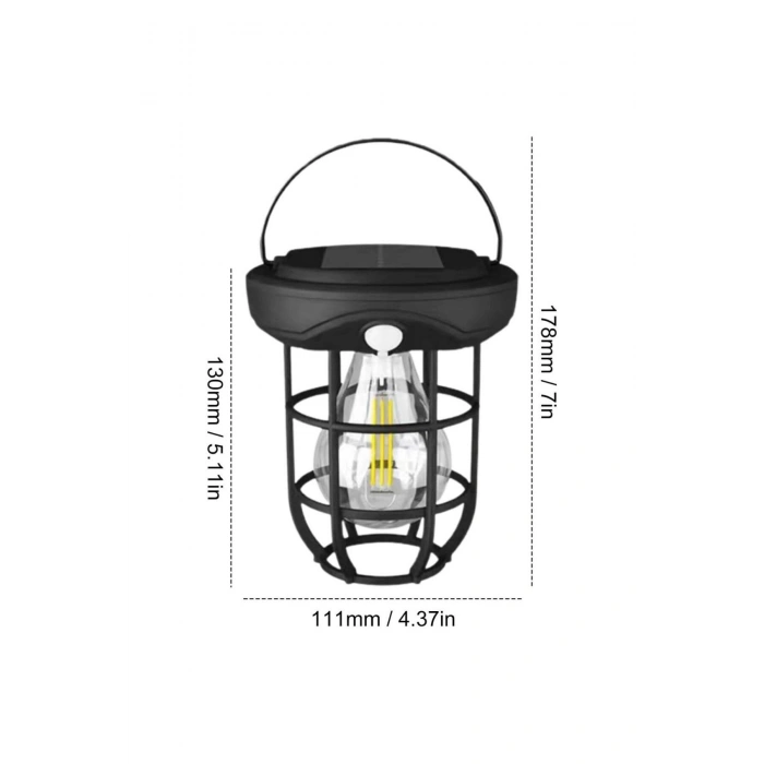 Solar Kamp Feneri – Güneş Enerjili, Otomatik Şarj ve Gece Işığı, Taşınabilir ve Asılabilir LED Dış M