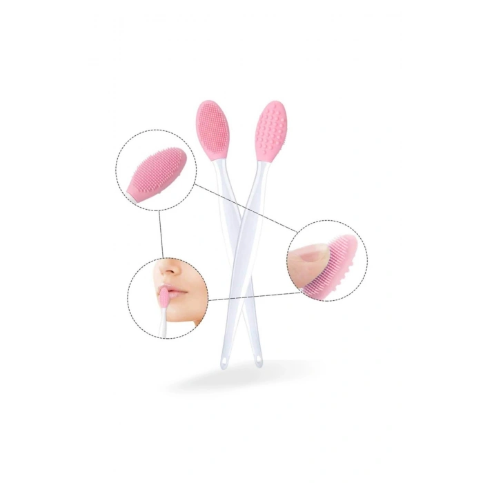 2 Adet Dudak Fırçası Peeling Etkili Gözenek Siyah Nokta Temizleyici Çift Yönlü Fırça (