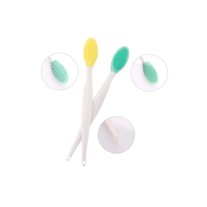 2 Adet Dudak Fırçası Peeling Etkili Gözenek Siyah Nokta Temizleyici Çift Yönlü Fırça (