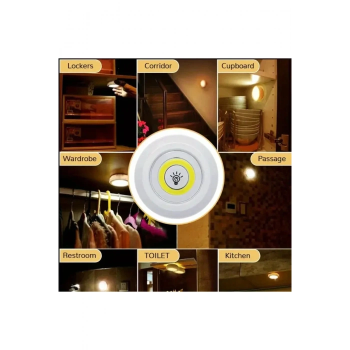 Uzaktan Kumandalı Yapışkanlı 3'lü Led Spot Lamba (5324)