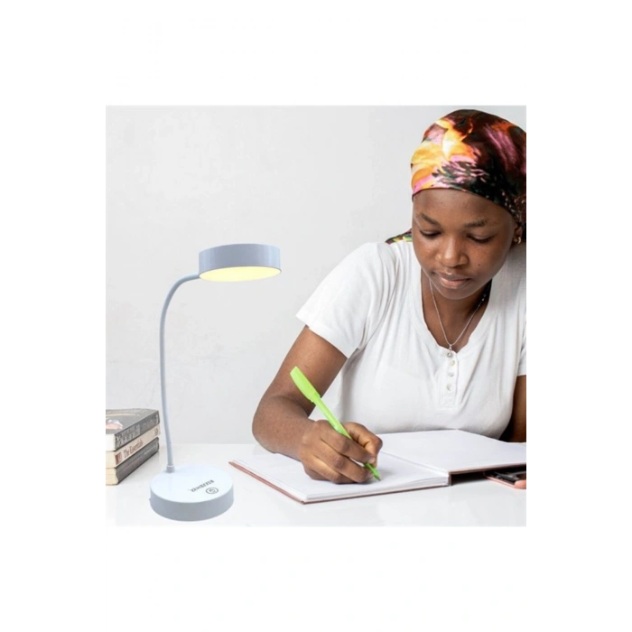 Yuvarlak USBli Dokunmatik 3 Kademeli 360 Derece Özel Göz Korumalı Led Lityum Masa Lambası (5324)