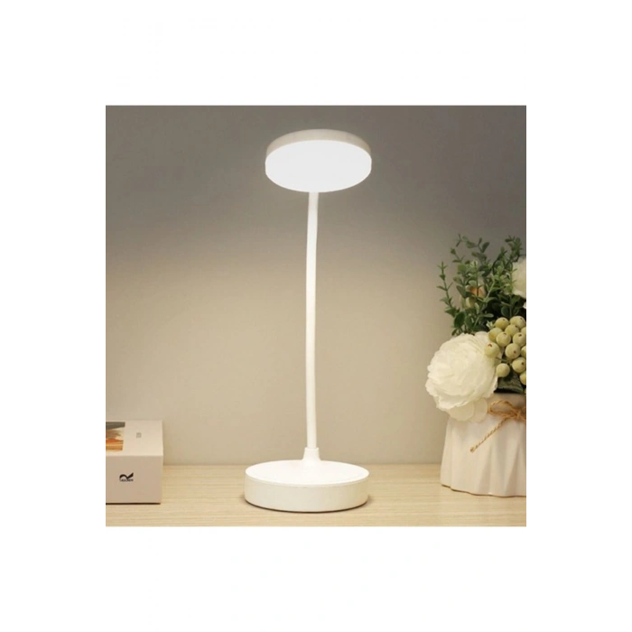 Yuvarlak USBli Dokunmatik 3 Kademeli 360 Derece Özel Göz Korumalı Led Lityum Masa Lambası (5324)