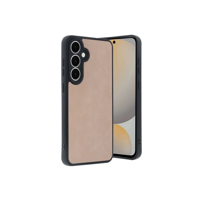 Samsung Galaxy S24 Fe Kılıf Aras Deri Kapak - Pudra