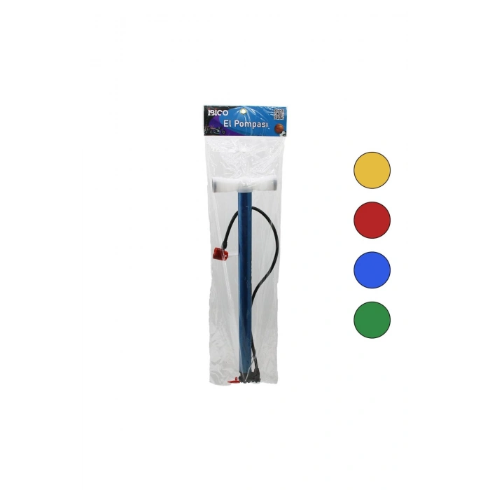 TERS BASMALI METAL GÖVDE PLASTİK KOL İRAN EL POMPASI 55CM TOP - BİSİKLET - MOTOR AYAKLIK APARATLI (5